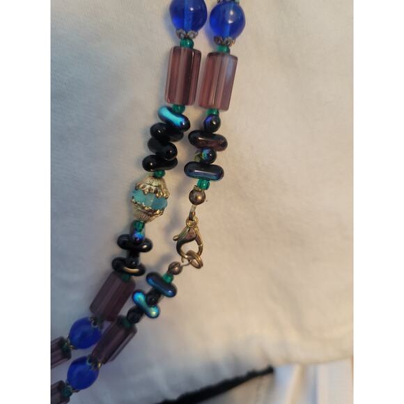 Beaded Necklace Acrylic Multi Colors 60" Long Strand - Picture 3 of 9